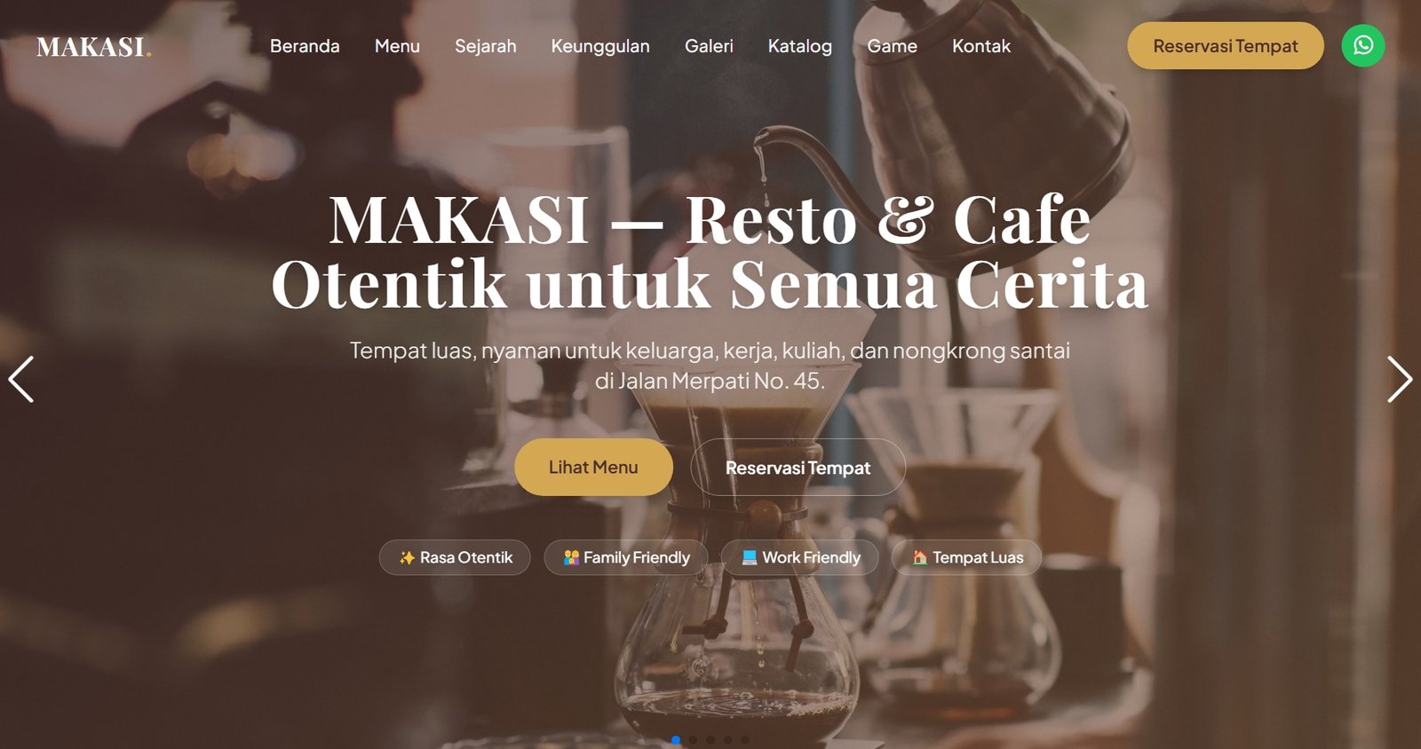 Website Interaktif & Modern MAKASI Resto & Cafe